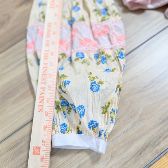 NWT Free People Pink Floral Patchwork Tassel Tunic Boho Peasant Festival Large - Picture 11 of 11